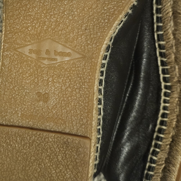 NIB Cost -$275 Rag & Bone Del Rey Leather Espadrille In Black Size: 39 (US 9) - Picture 6 of 7